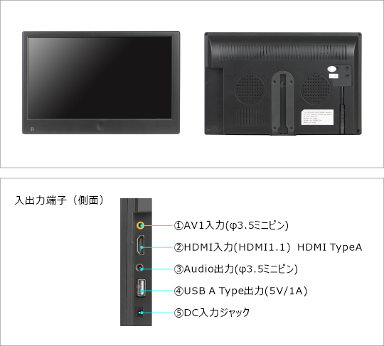 HDMI入力対応9インチワイドモニター仕様